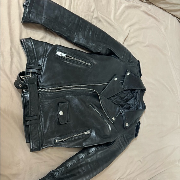 Blk dnm leather biker - Picture 8 of 10